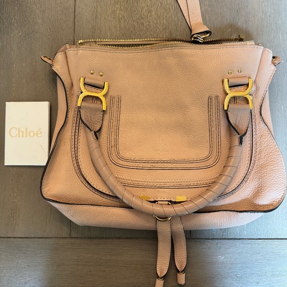 Chloe Medium Marcie Calfskin Blush Pink Leather Handbag Authentic Used - Picture 3 of 7
